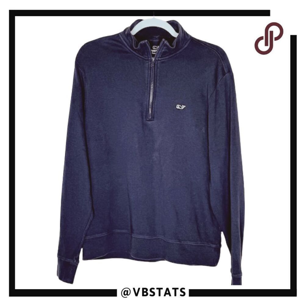 Vineyard Vines Men's Long Sleeve Quarter Zip Sweatshirt Navy‎ Blue Size Small